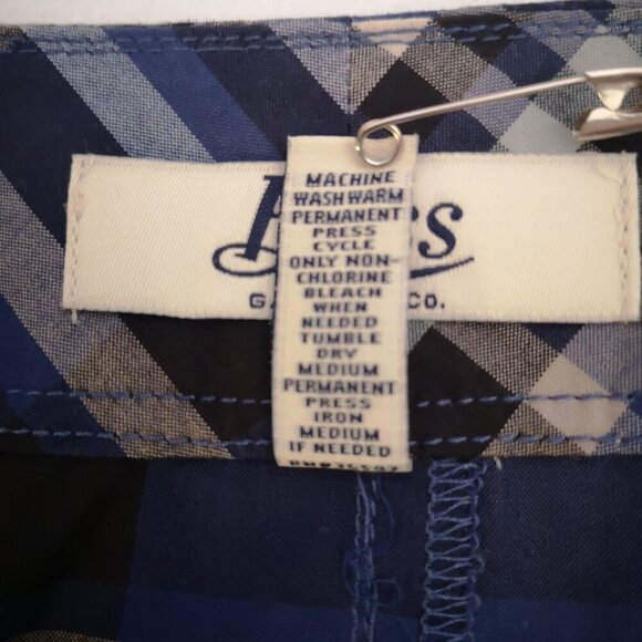 G.H. Bass & Co. Ladies Lightweight Size 14 Blue/Grey/Tan Plaid Skirt - Picture 6 of 8